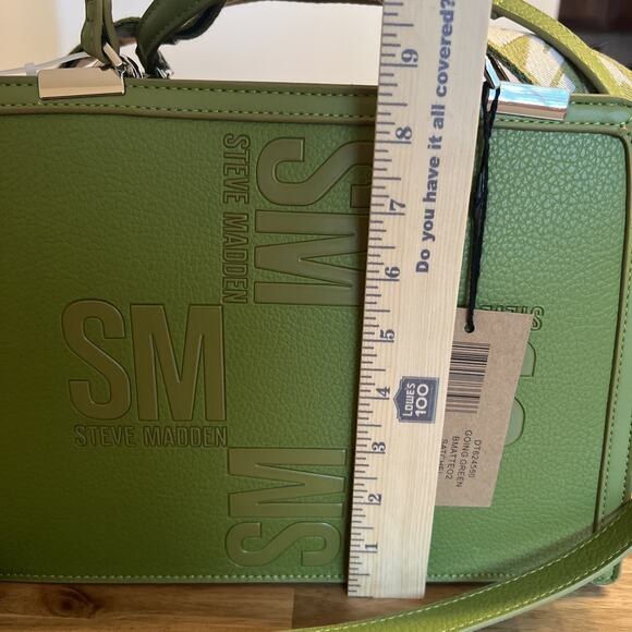 NWT STEVE MADDEN BMATEO CROSSBODY BAG TOP HANDLE SATCHEL‎ W AIRPOD CASE GREEN - Picture 5 of 9